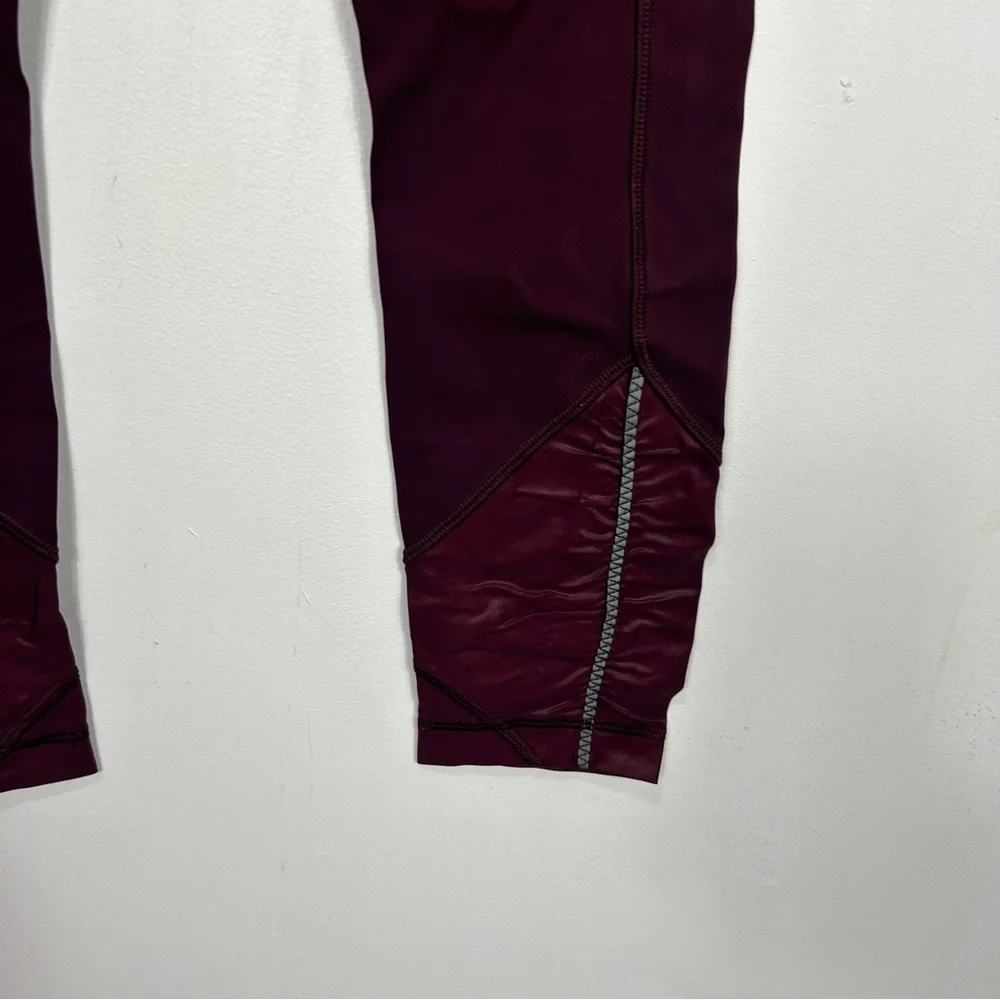 LULULEMON maroon 7/8ths length leggings V10 - Picture 6 of 10